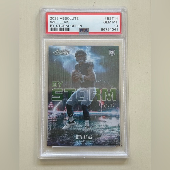 2023 Absolute Will Levis By Storm Green /25 #BST14 PSA 10 Titans - Picture 1 of 3